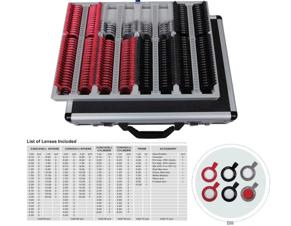 OIC Corrected Curve Trial Lens Set w/Plus & Minus Cylinders